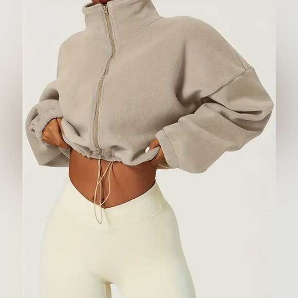 Khaki cropped jacket - Picture 3 of 5